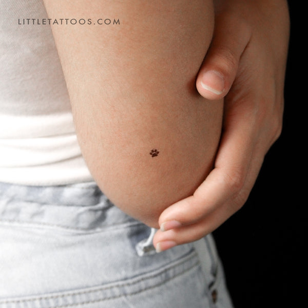 Brown Paw Print Temporary Tattoo - Set of 3