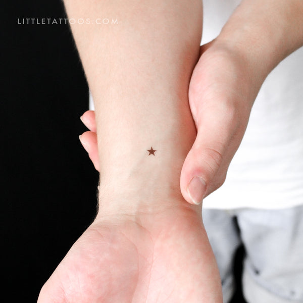 Brown Star Temporary Tattoo - Set of 3