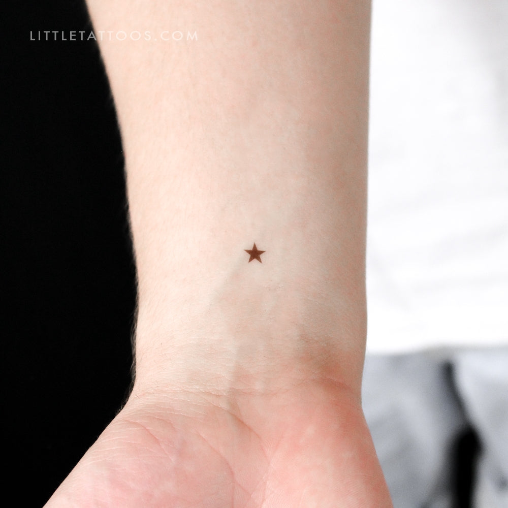 Brown Star Temporary Tattoo - Set of 3