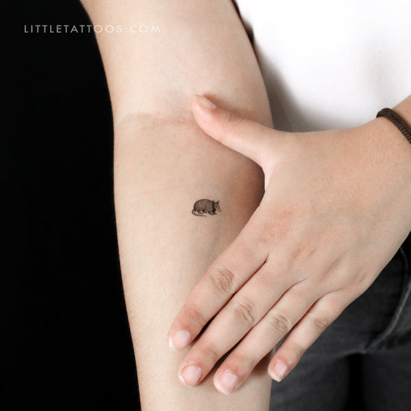 Armadillo Temporary Tattoo - Set of 3
