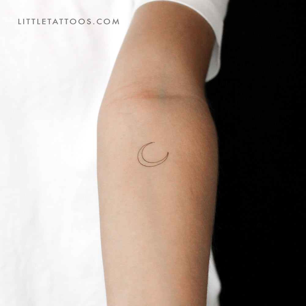 Crescent Moon Temporary Tattoo By Marina Molist - Set of 3