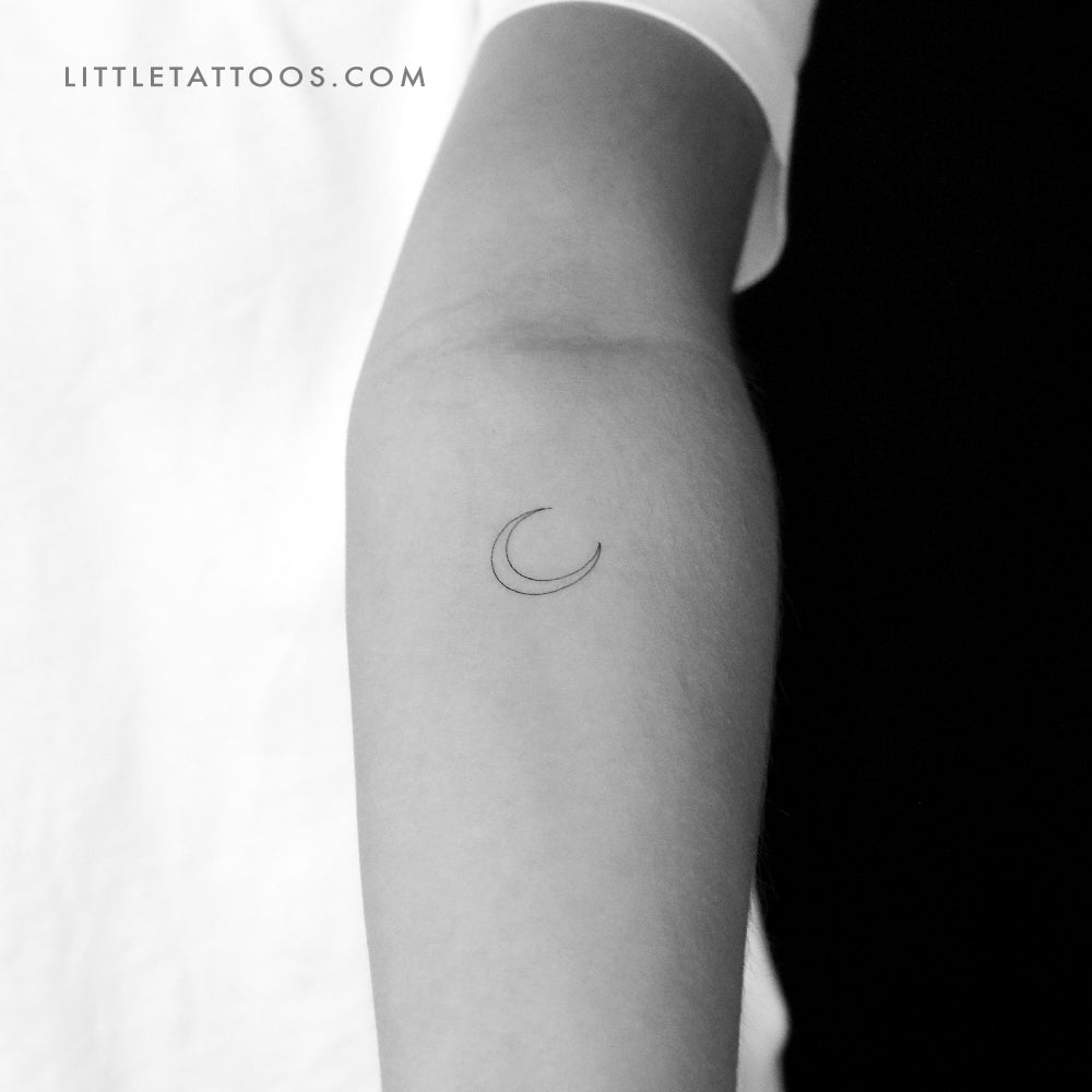 Crescent Moon Temporary Tattoo By Marina Molist - Set of 3