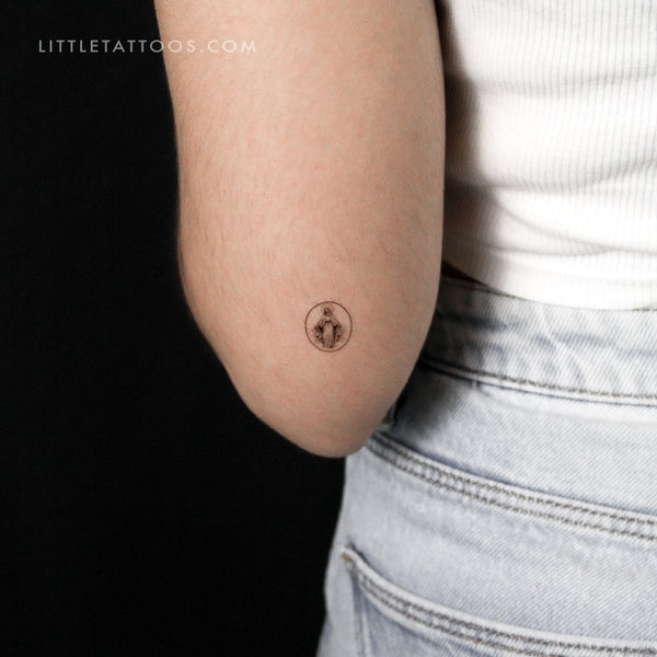 Tatuaje temporal de la Medalla de la Virgen María - Juego de 3