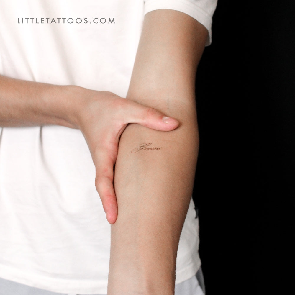 Gemini Script Temporary Tattoo by Marina Molist - Set of 3