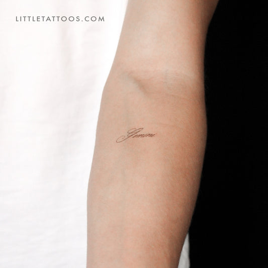 Gemini Script Temporary Tattoo by Marina Molist - Set of 3