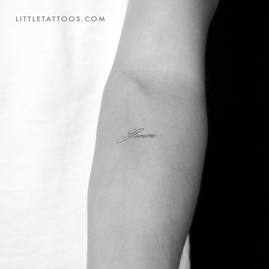 Gemini Script Temporary Tattoo by Marina Molist - Set of 3