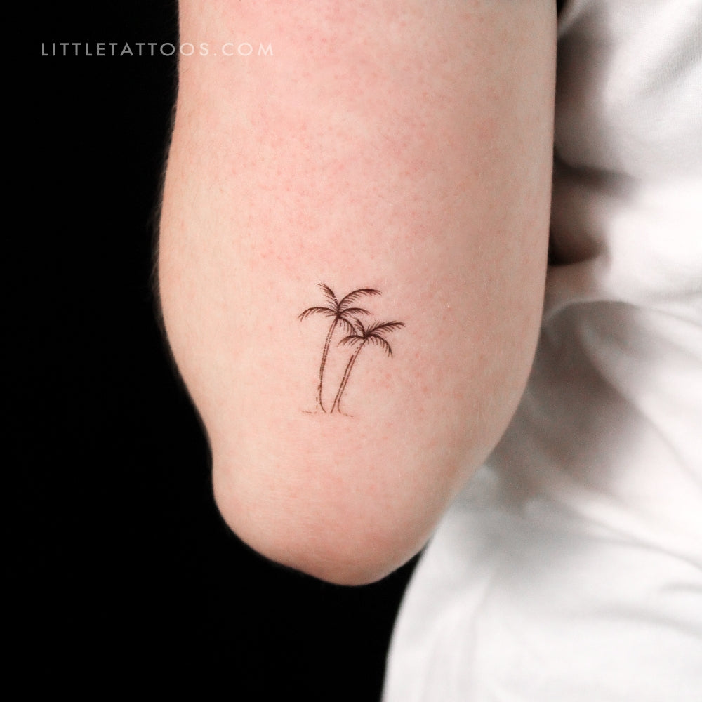 Palm Tree Couple Temporary Tattoo By Marina Molist - Set of 3