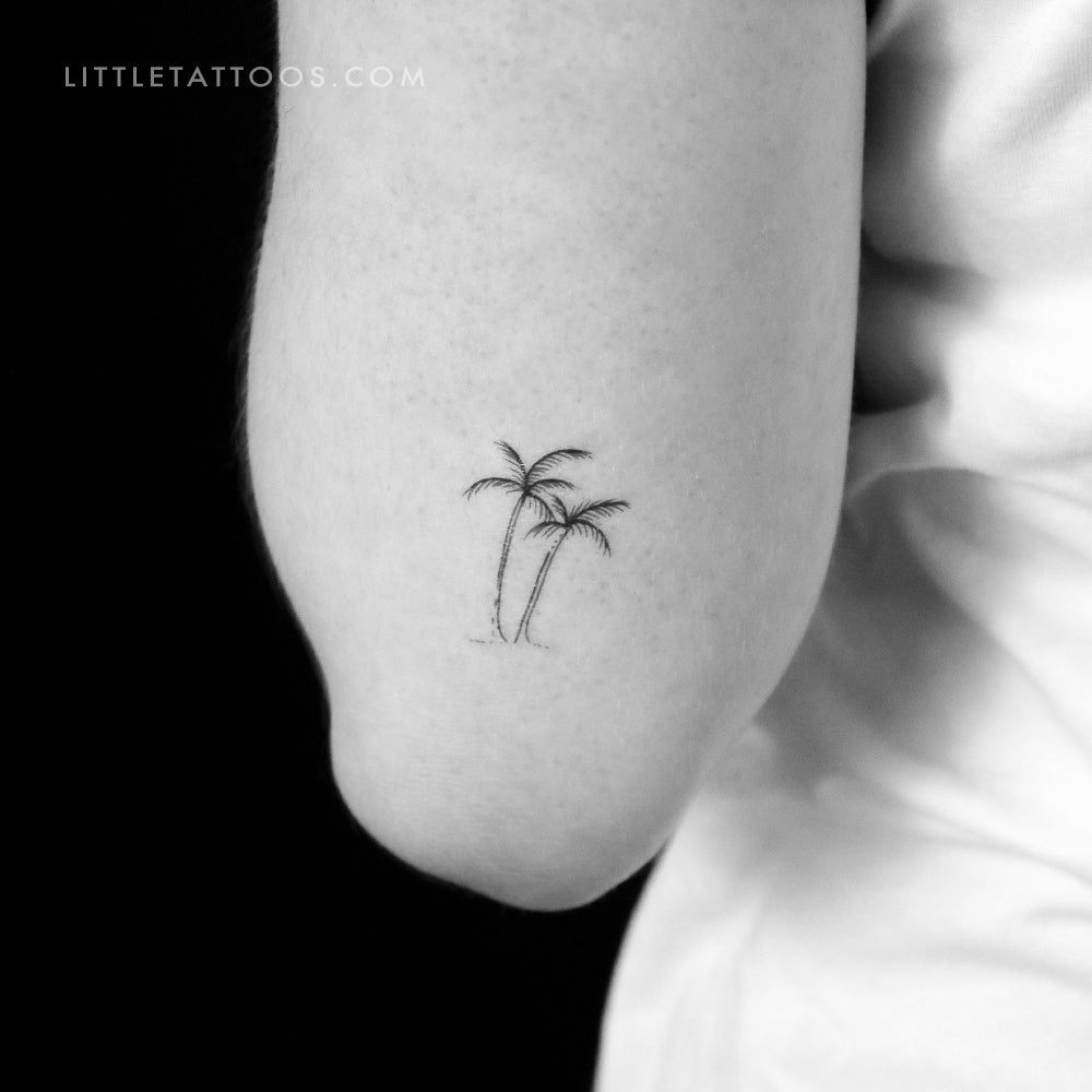 Palm Tree Couple Temporary Tattoo By Marina Molist - Set of 3