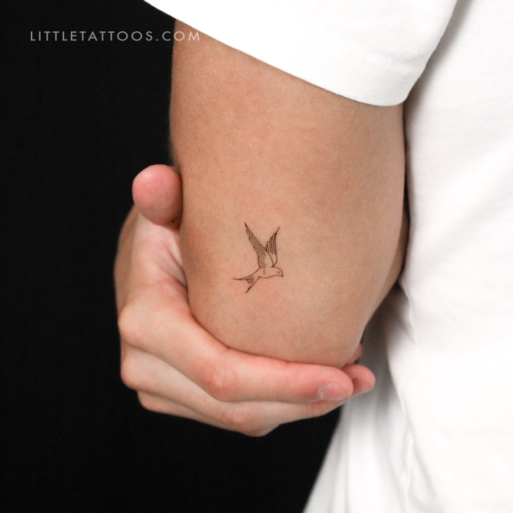 Swallow Temporary Tattoo By Marina Molist - Set of 3