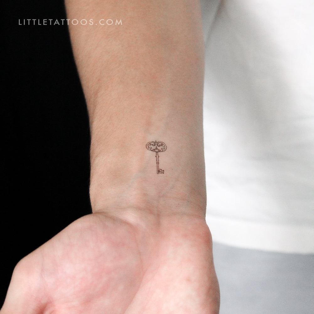 Vintage Key Temporary Tattoo By Marina Molist - Set of 3
