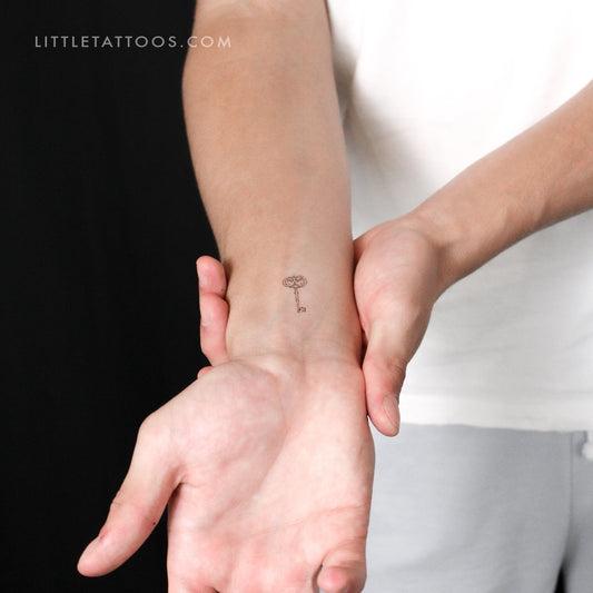 Vintage Key Temporary Tattoo By Marina Molist - Set of 3
