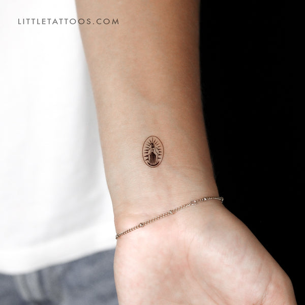 Tatuaje temporal de la Medalla de Nuestra Señora de Guadalupe - Juego de 3