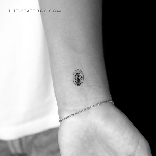 Tatuaje temporal de la Medalla de Nuestra Señora de Guadalupe - Juego de 3