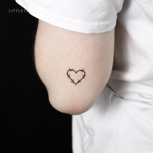 Heart Shaped Barbed Wire Temporary Tattoo - Set of 3