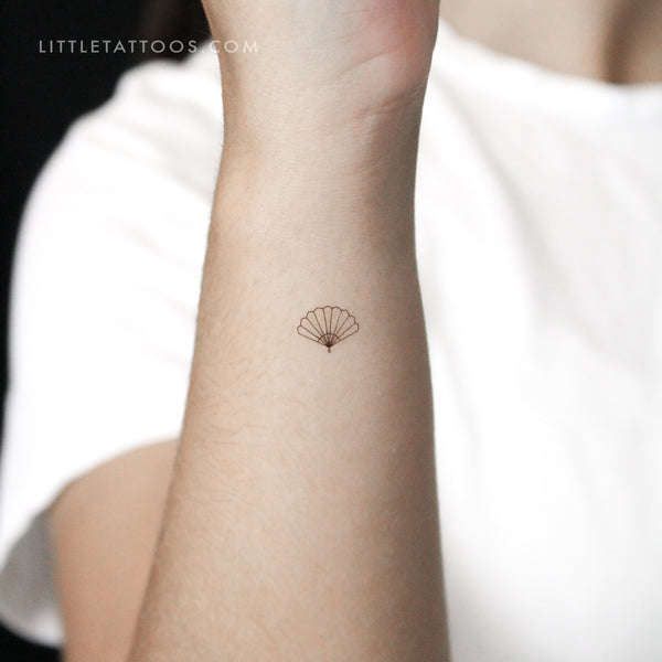 Minimalist Hand Fan Temporary Tattoo - Set of 3