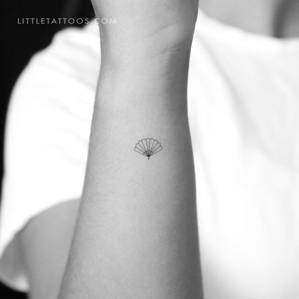 Minimalist Hand Fan Temporary Tattoo - Set of 3