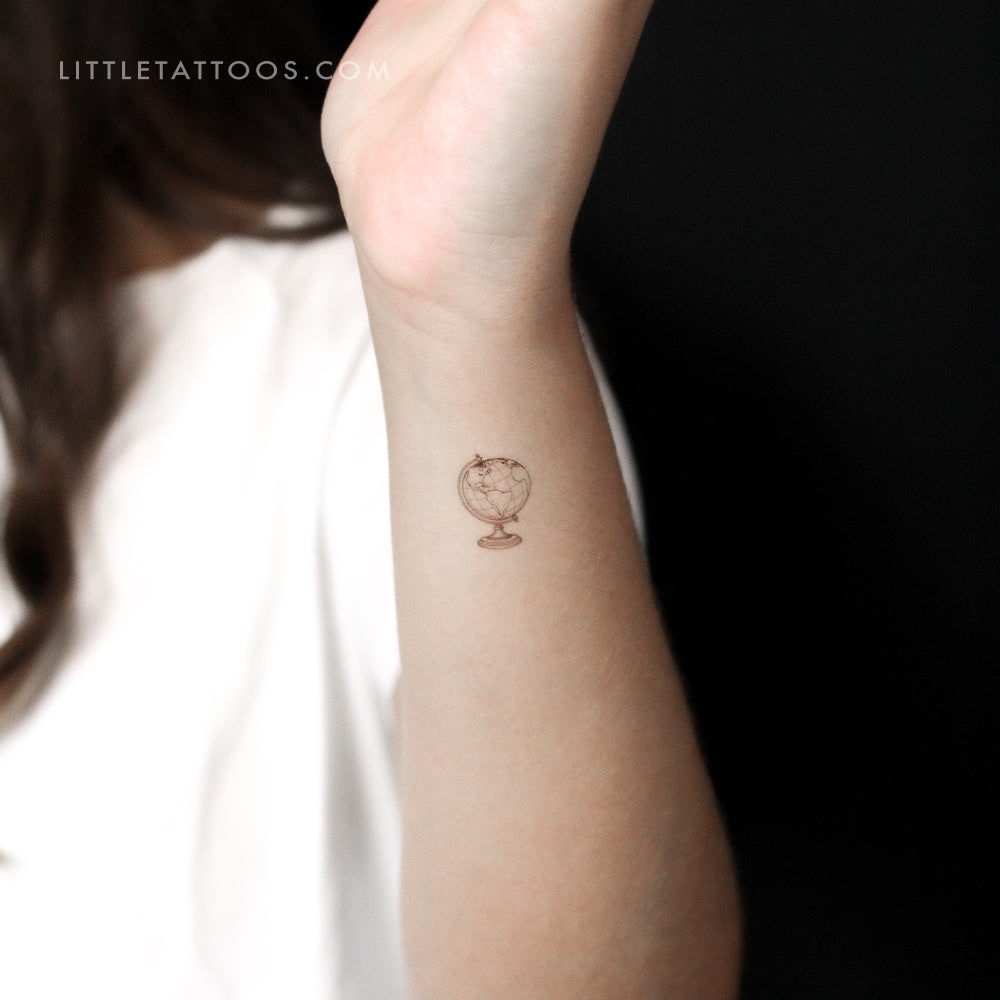 World Globe Temporary Tattoo - Set of 3