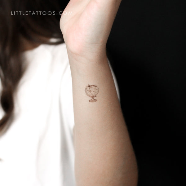World Globe Temporary Tattoo - Set of 3
