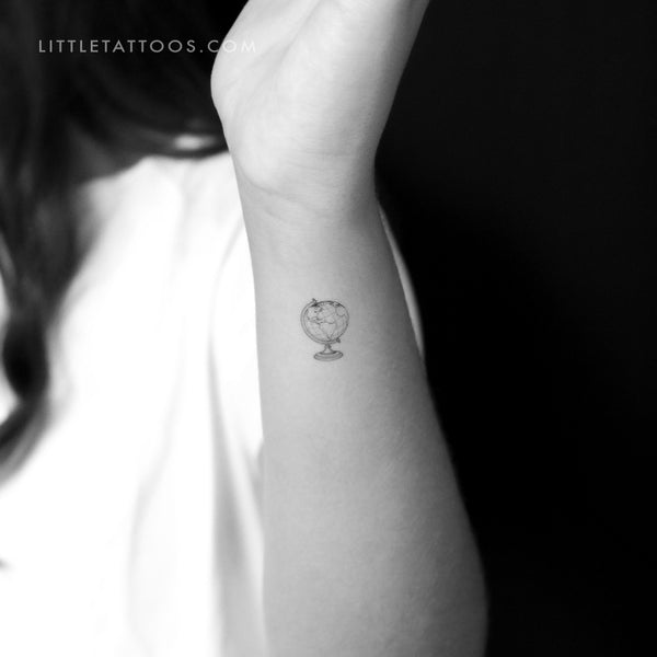 World Globe Temporary Tattoo - Set of 3