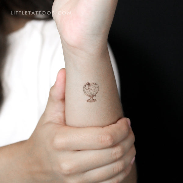 World Globe Temporary Tattoo - Set of 3