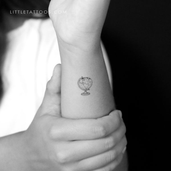 World Globe Temporary Tattoo - Set of 3