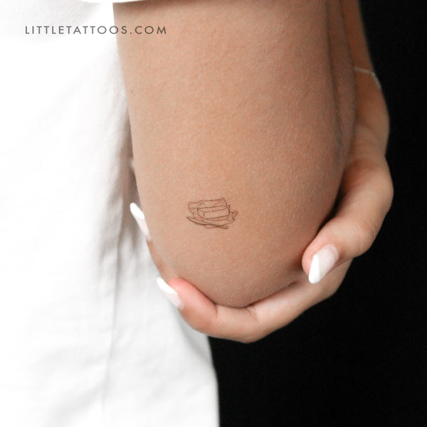 Butter Temporary Tattoo - Set of 3