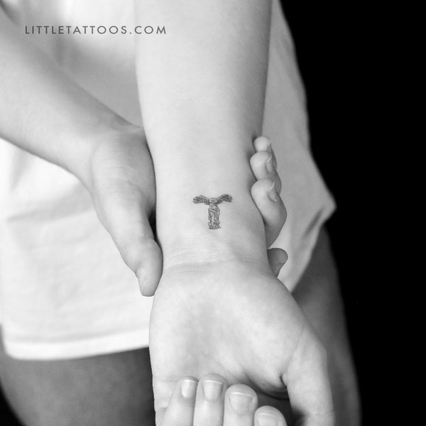 Small Winged Victory Of Samothrace Temporary Tattoo - Set of 3