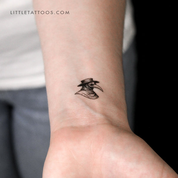 Plague Doctor Mask Temporary Tattoo - Set of 3
