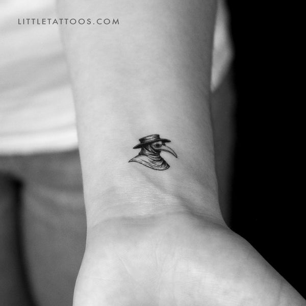 Plague Doctor Mask Temporary Tattoo - Set of 3