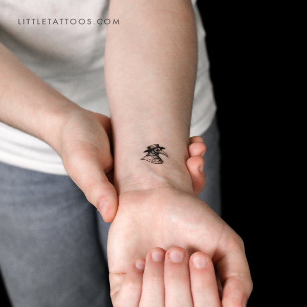 Plague Doctor Mask Temporary Tattoo - Set of 3