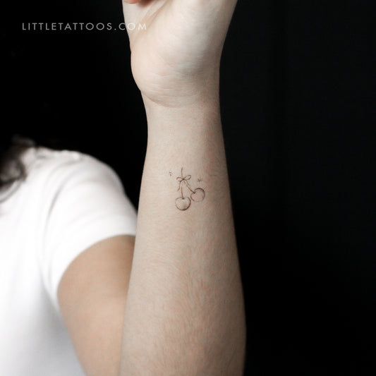 Cherries By Stefano Mazza Temporary Tattoo - Set of 3