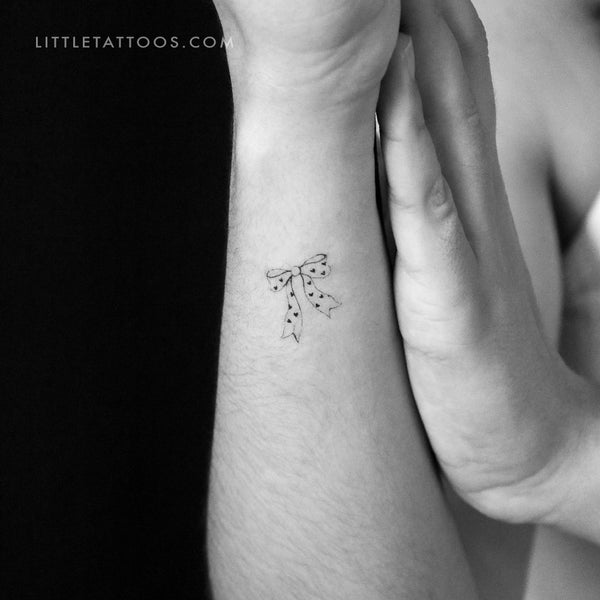 Ribbon Bow By Stefano Mazza Temporary Tattoo - Set of 3