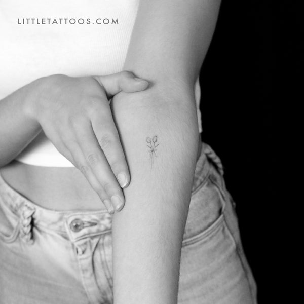 Tulip Couple Temporary Tattoo By Stefano Mazza - Set of 3