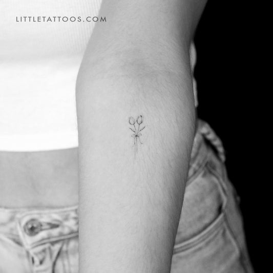 Tulip Couple Temporary Tattoo By Stefano Mazza - Set of 3