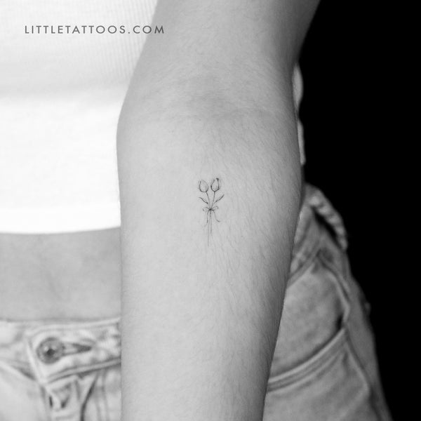 Tulip Couple Temporary Tattoo By Stefano Mazza - Set of 3