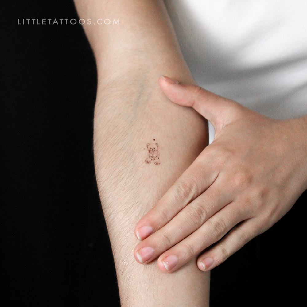 Teddy Bear Temporary Tattoo By Stefano Mazza - Set of 3
