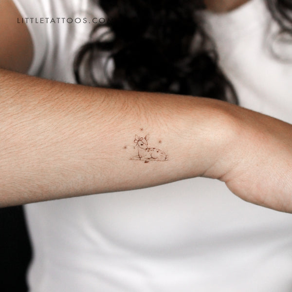 Little Fawn Temporary Tattoo By Stefano Mazza - Set of 3