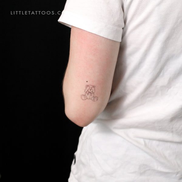 Shy Teddy Bear Temporary Tattoo By Stefano Mazza - Set of 3