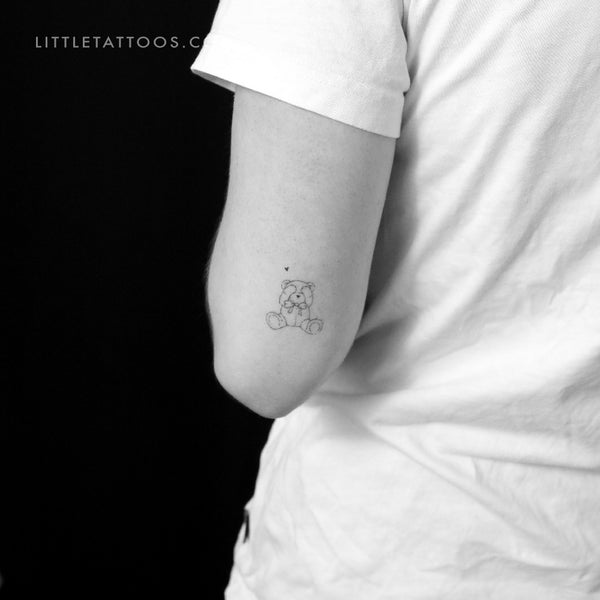 Shy Teddy Bear Temporary Tattoo By Stefano Mazza - Set of 3
