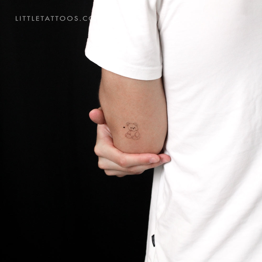 Lovely Teddy Bear By Stefano Mazza Temporary Tattoo - Set of 3