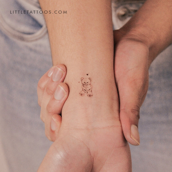 Teddy Bear Temporary Tattoo By Stefano Mazza - Set of 3
