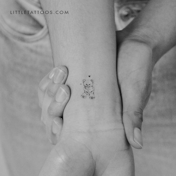 Teddy Bear Temporary Tattoo By Stefano Mazza - Set of 3
