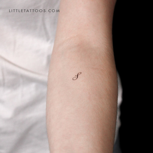 Cursive S Script Temporary Tattoo - Set of 3