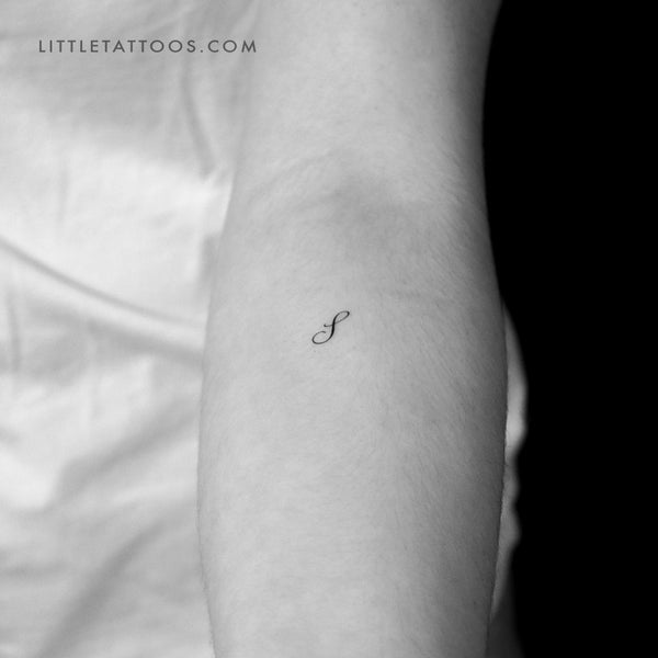 Cursive S Script Temporary Tattoo - Set of 3