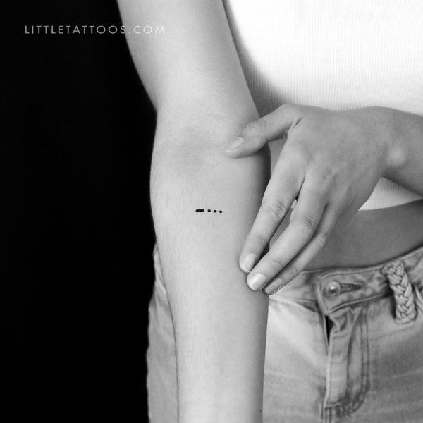Morse Code B Temporary Tattoo - Set of 3
