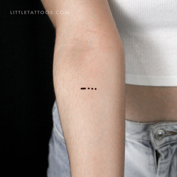 Morse Code B Temporary Tattoo - Set of 3
