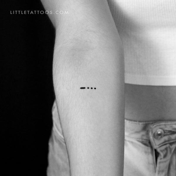 Morse Code B Temporary Tattoo - Set of 3