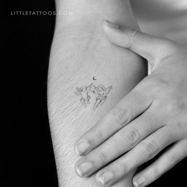 Cherub Couple By Stefano Mazza Temporary Tattoo - Set of 3