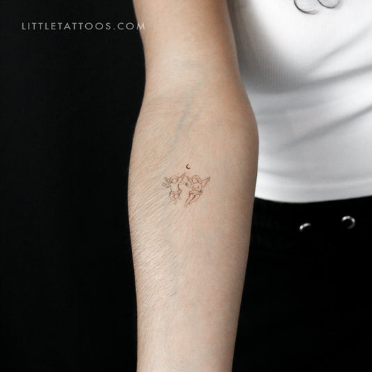 Cherub Couple By Stefano Mazza Temporary Tattoo - Set of 3