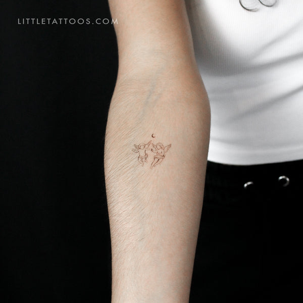 Cherub Couple By Stefano Mazza Temporary Tattoo - Set of 3